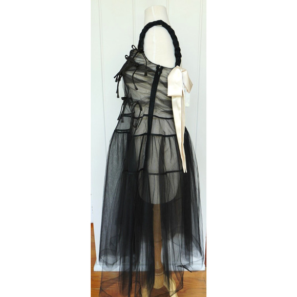 Women's Sandy Liang Monchi Tulle Ribbon Sheer Dress Size 2 - Picture 3 of 15